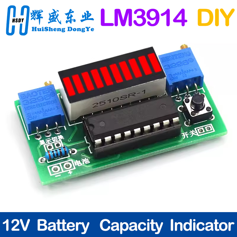 Diy Electronics Test Equipment - LM3914 10 Segment 3.7V Lithium 12V