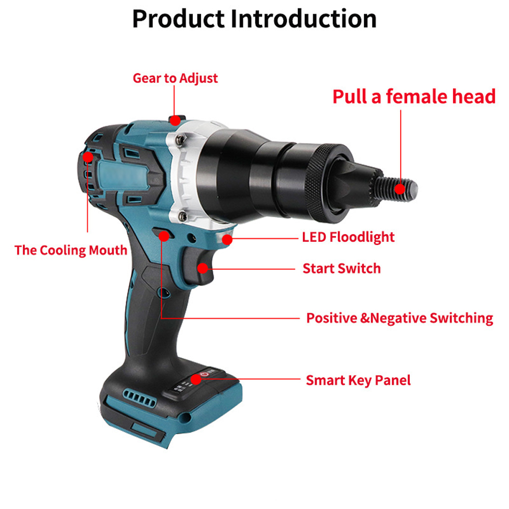 Electric Riveting Gun Brushles - огляд і ціна Diy Kit Elektronik