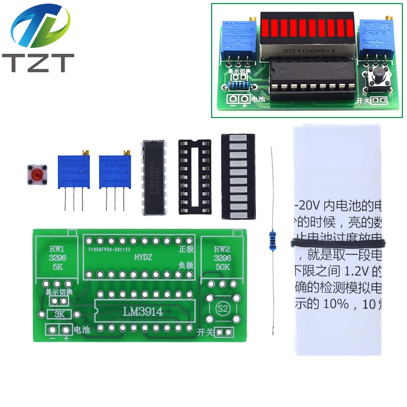 1/3PCS LM3914 10 Segment 3.7V  - огляд і ціна Diy Electronics Test Equipment