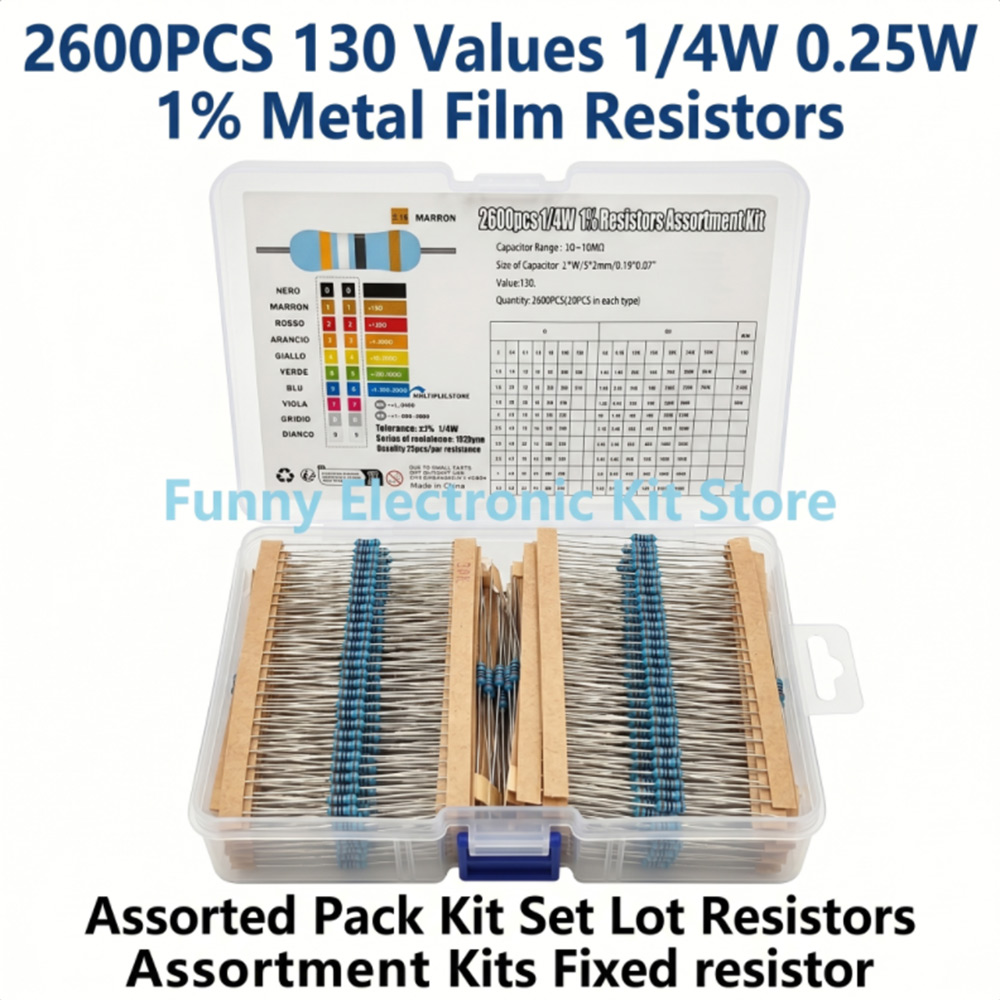 2600pcs Metal Film Resistors A - огляд і ціна Diy Electronics For Beginners