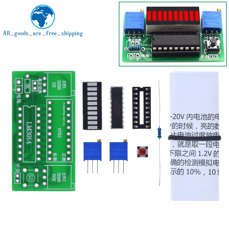 LM3914 10 Segment 3.7V Lithium - огляд і ціна Diy Electronics Test Equipment