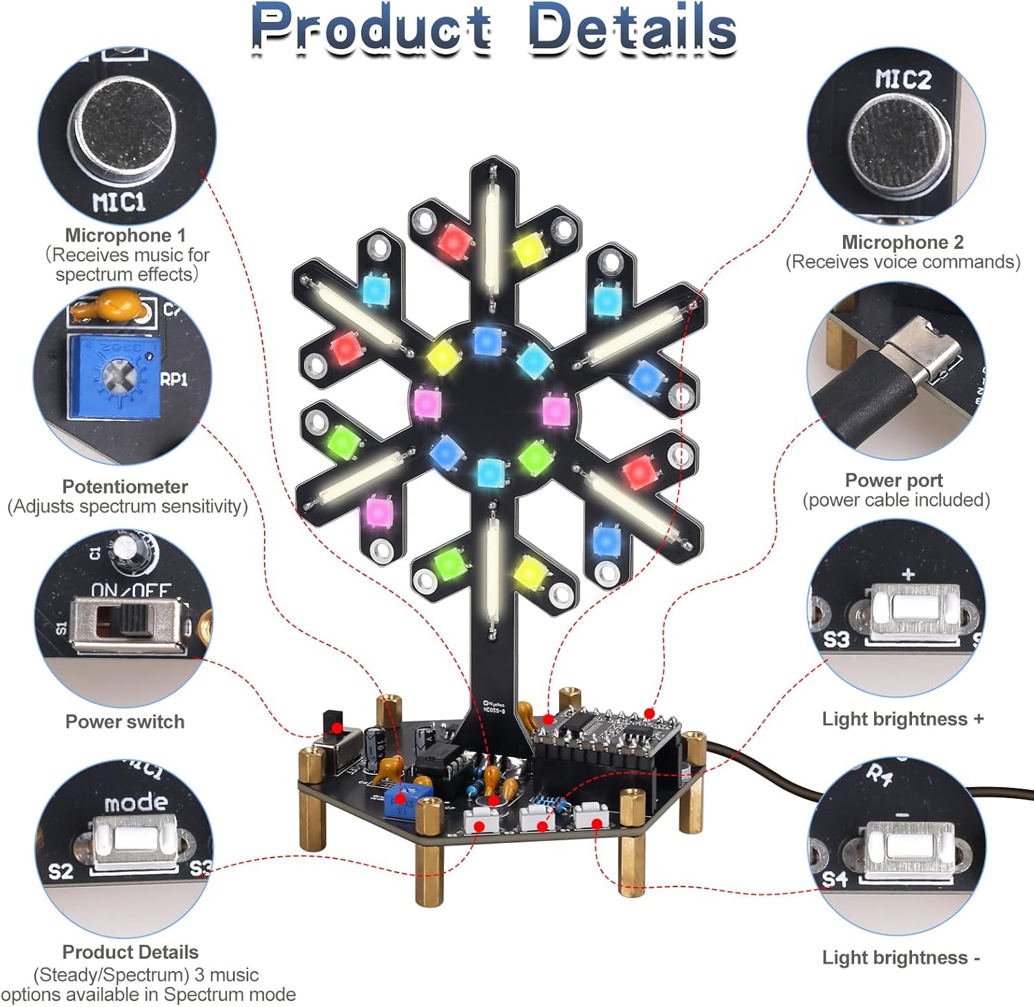 Voice Control Spectrum Light S - огляд і ціна Diy Electronics Kits For Kids